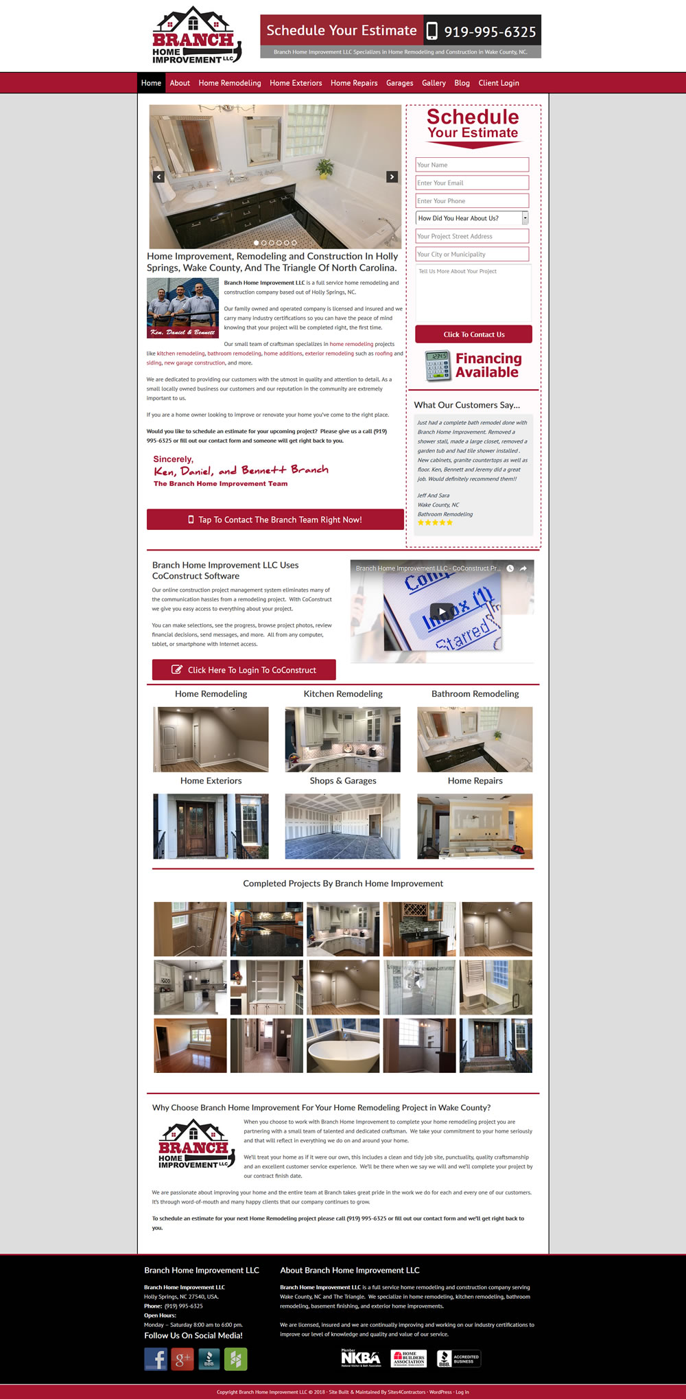 Remodeling Contractor Website Design