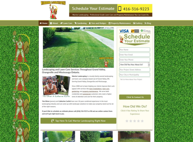 Landscape Company Website Design